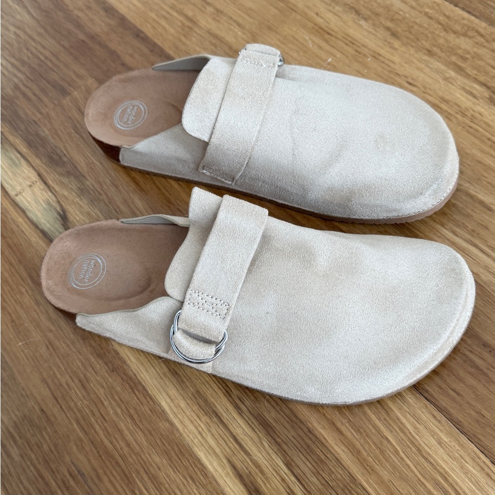 Elegant Cream Suede Mules fits size 7